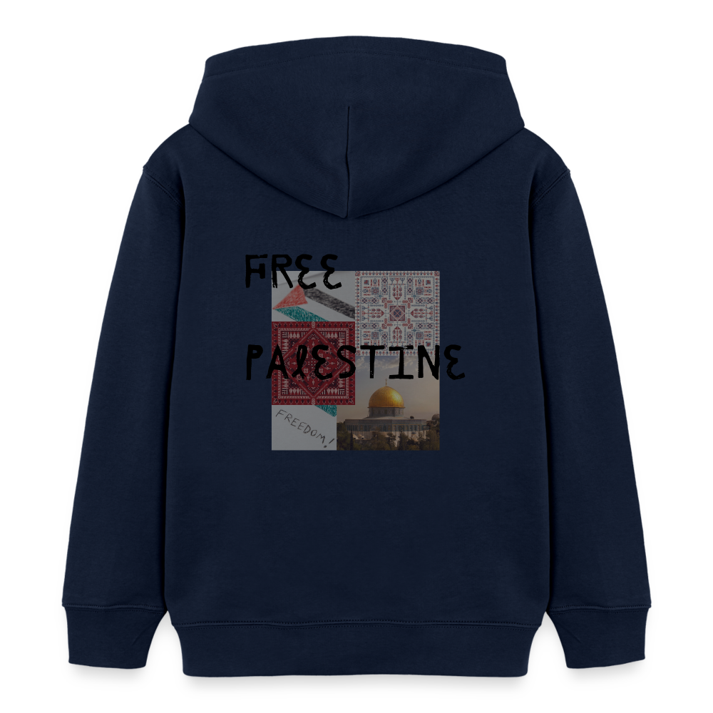 Sweat à capuche bio Mini  Enfant - PALESTINE - bleu marine