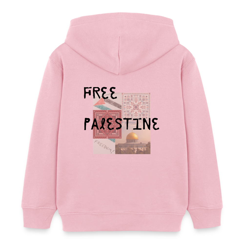 Sweat à capuche bio Mini  Enfant - PALESTINE - rose pâle