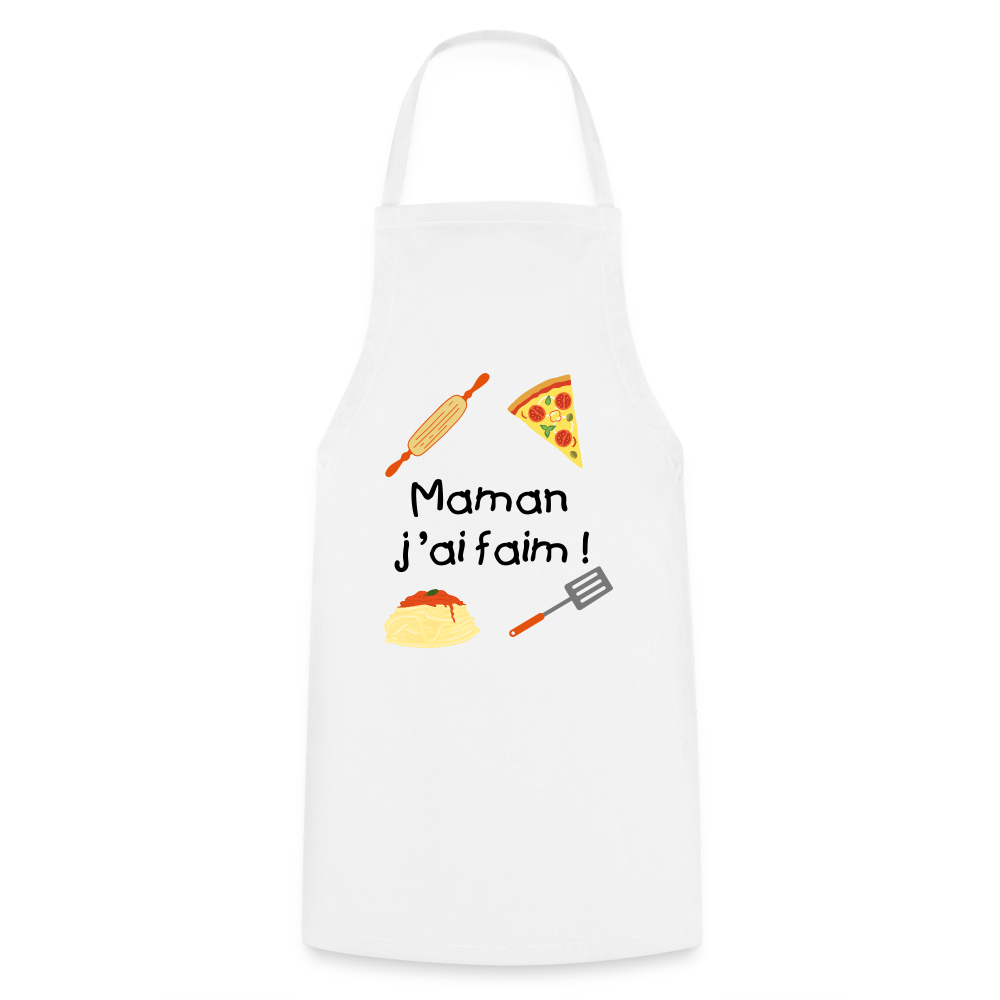 Tablier de cuisine - Maman j'ai faim - blanc