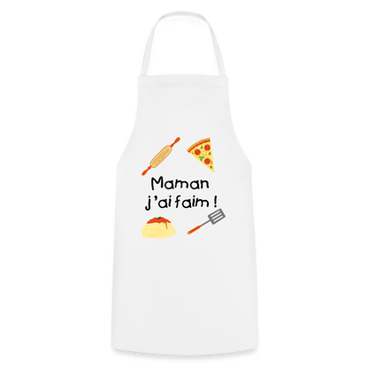 Tablier de cuisine - Maman j'ai faim - blanc