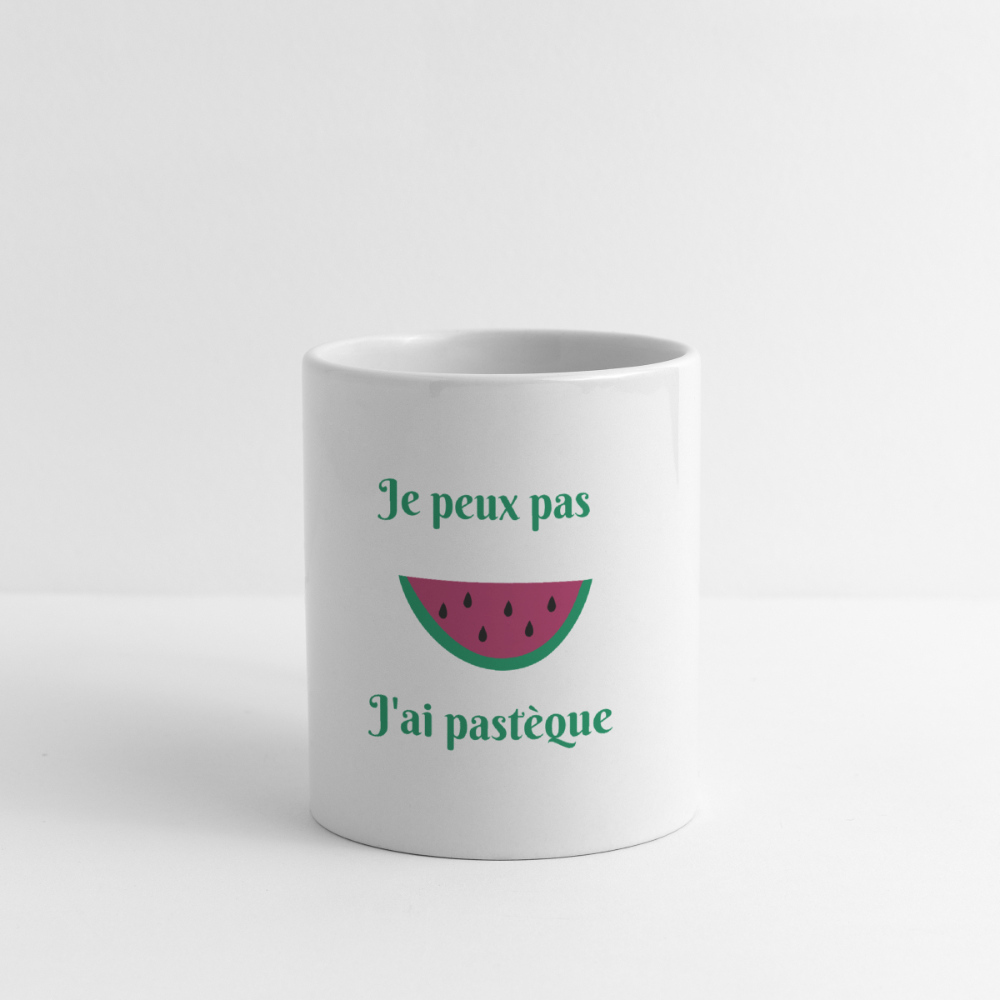 Mug blanc - Je peux pas j'ai pastèque - blanc