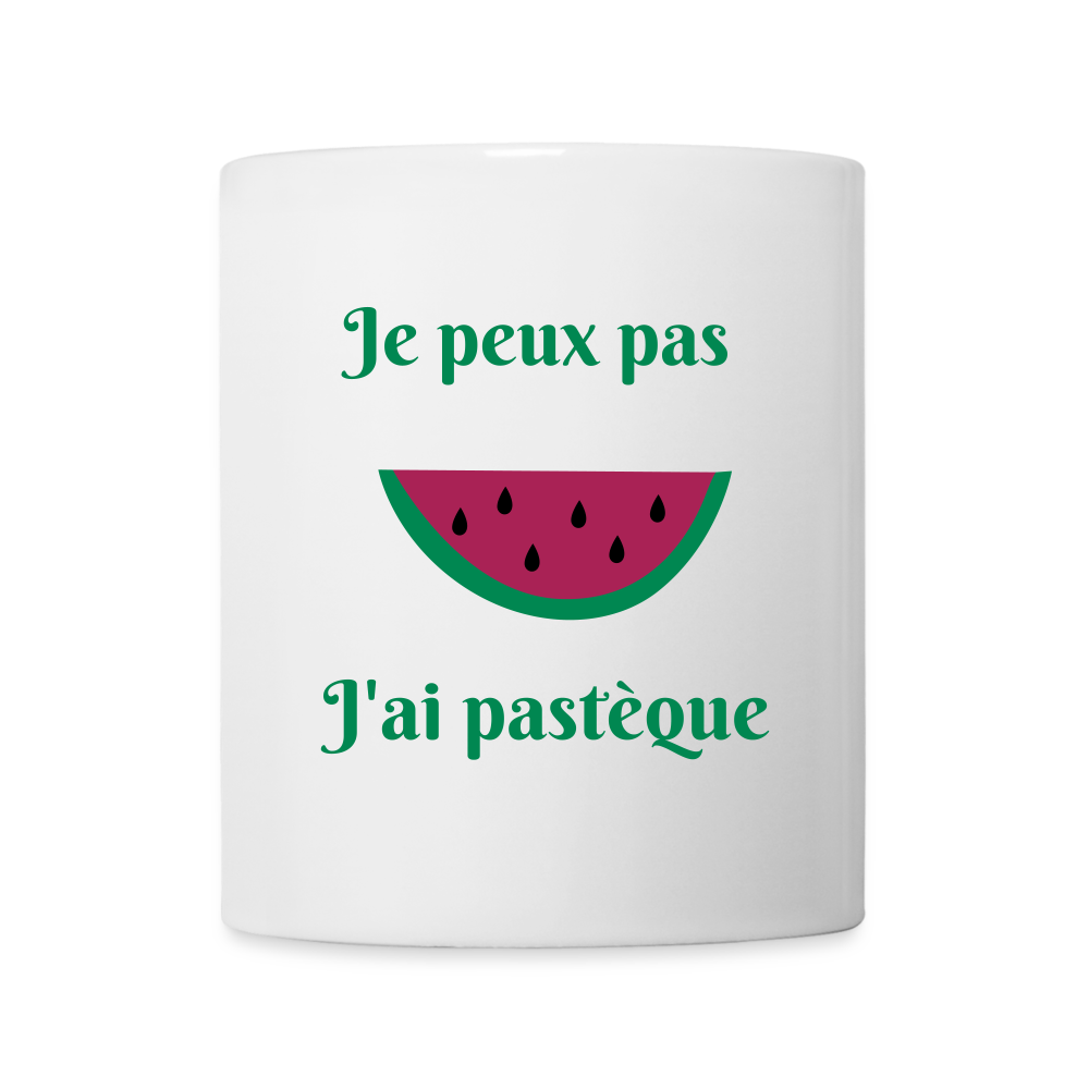 Mug blanc - Je peux pas j'ai pastèque - blanc