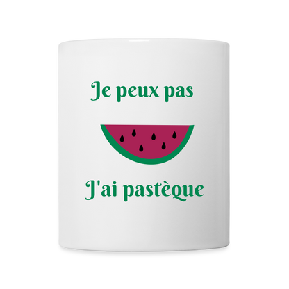 Mug blanc - Je peux pas j'ai pastèque - blanc