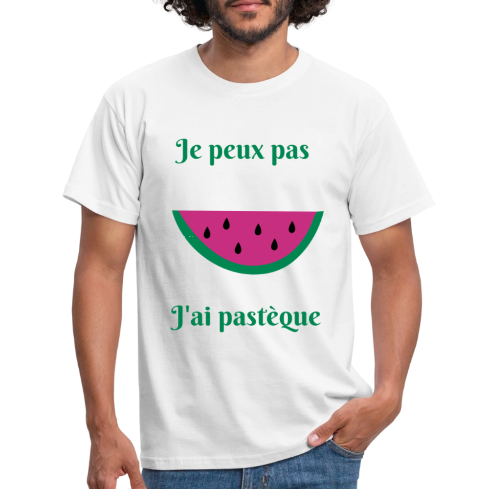 T-shirt Homme - Je peux pas j'ai pastèque - blanc