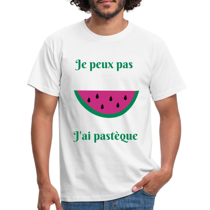 T-shirt Homme - Je peux pas j'ai pastèque - blanc