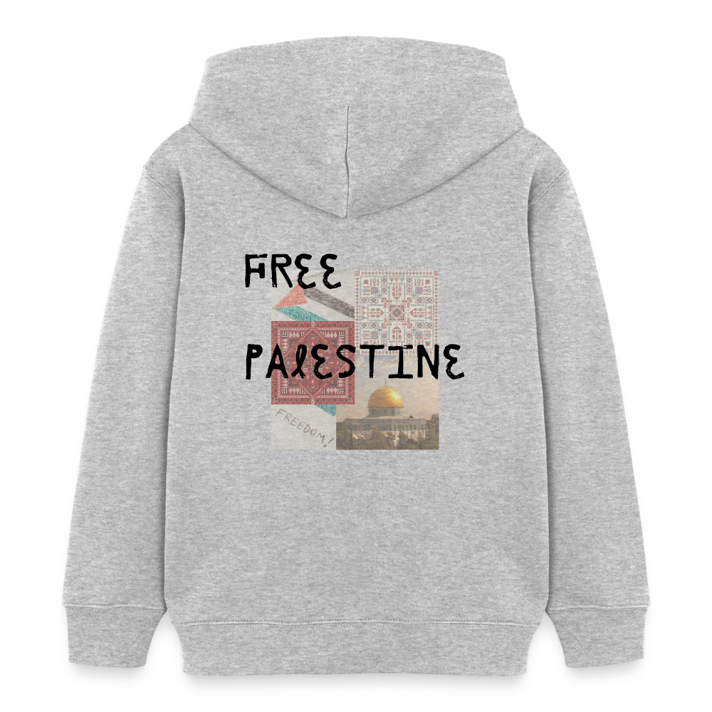 Sweat à capuche bio Mini  Enfant - PALESTINE - gris chiné