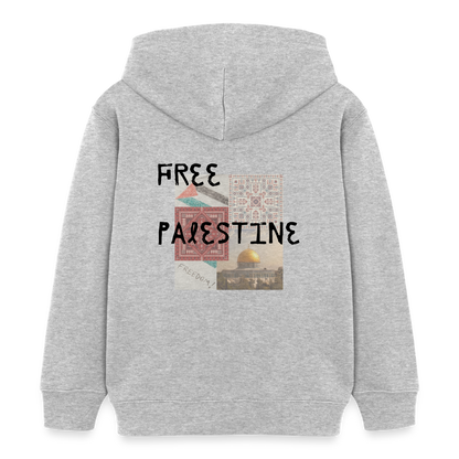 Sweat à capuche bio Mini  Enfant - PALESTINE - gris chiné