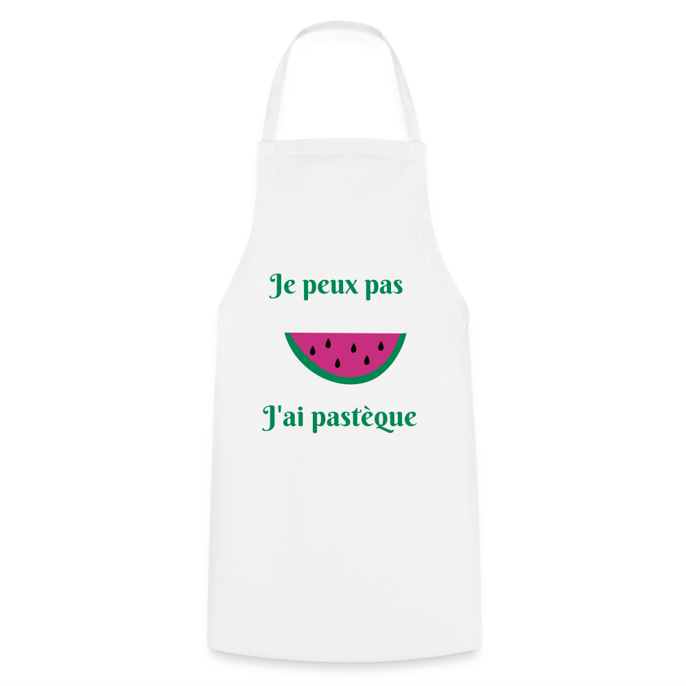 Tablier de cuisine - Je peux pas j'ai pastèque - blanc