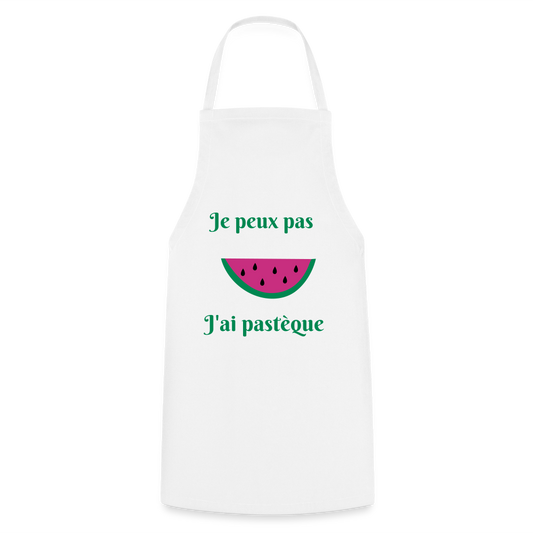 Tablier de cuisine - Je peux pas j'ai pastèque - blanc