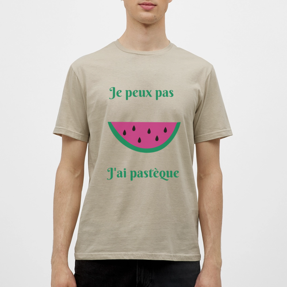 T-shirt Homme - Je peux pas j'ai pastèque - beige sable