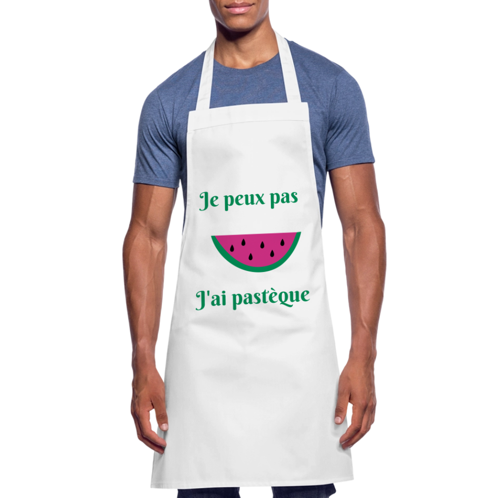 Tablier de cuisine - Je peux pas j'ai pastèque - blanc