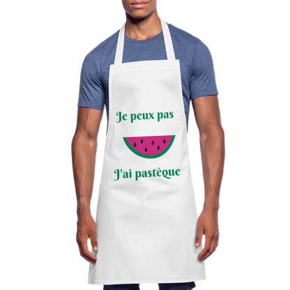 Tablier de cuisine - Je peux pas j'ai pastèque - blanc