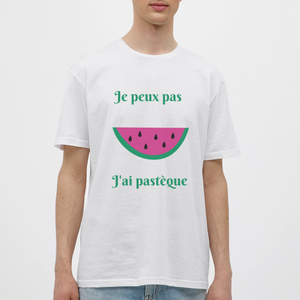 T-shirt Homme - Je peux pas j'ai pastèque - blanc