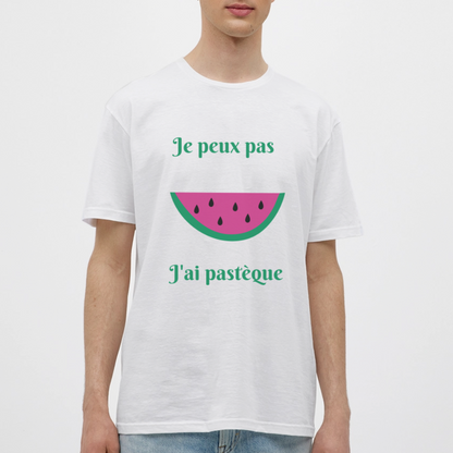 T-shirt Homme - Je peux pas j'ai pastèque - blanc