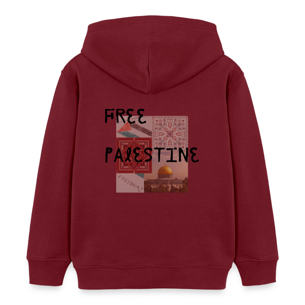 Sweat à capuche bio Mini  Enfant - PALESTINE - bordeaux