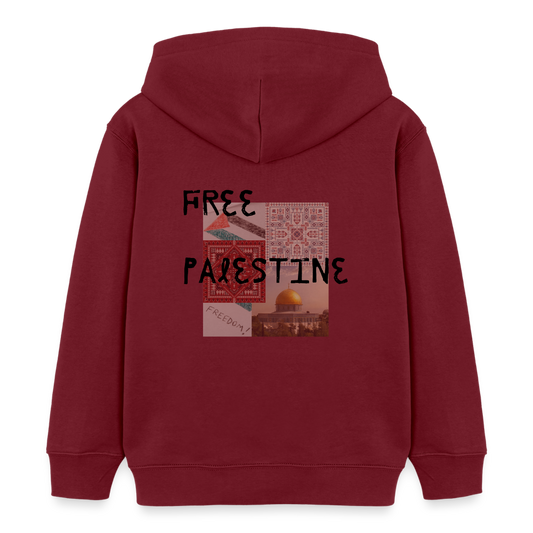 Sweat à capuche bio Mini  Enfant - PALESTINE - bordeaux