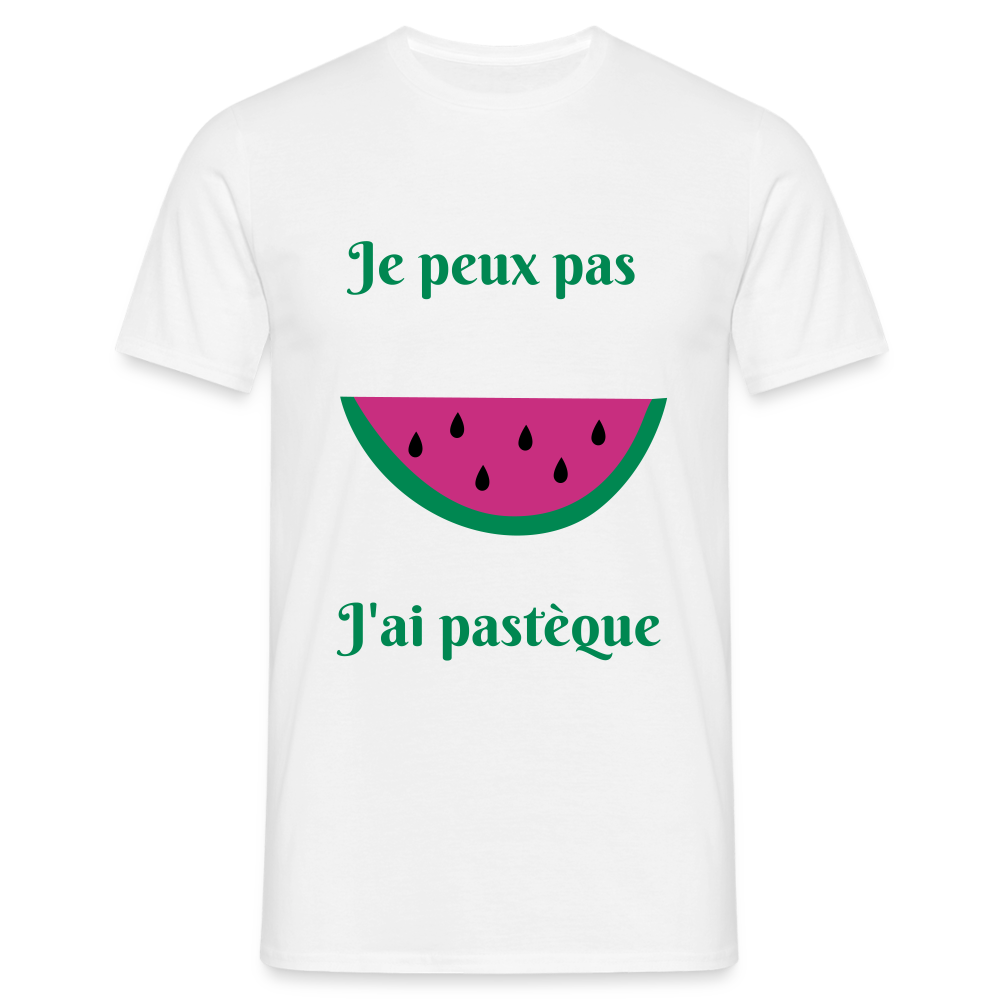 T-shirt Homme - Je peux pas j'ai pastèque - blanc