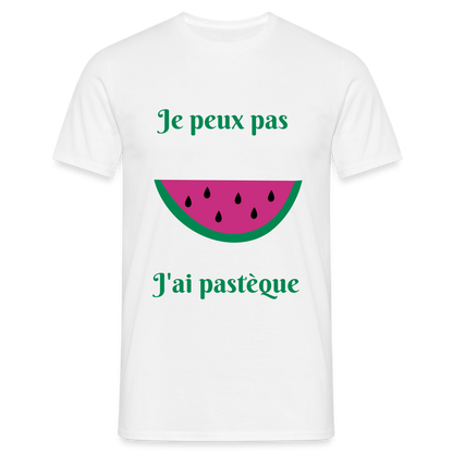 T-shirt Homme - Je peux pas j'ai pastèque - blanc