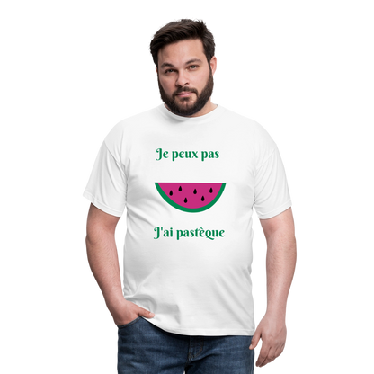 T-shirt Homme - Je peux pas j'ai pastèque - blanc