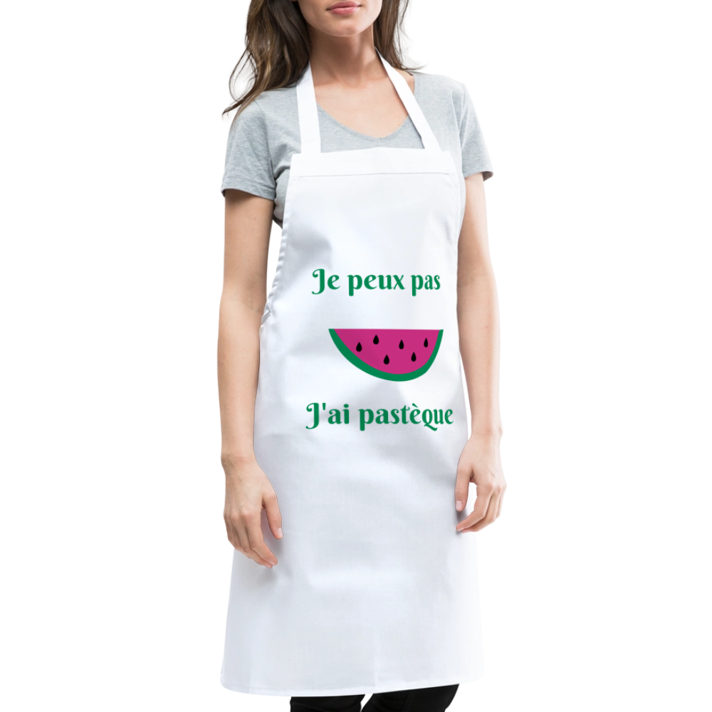 Tablier de cuisine - Je peux pas j'ai pastèque - blanc