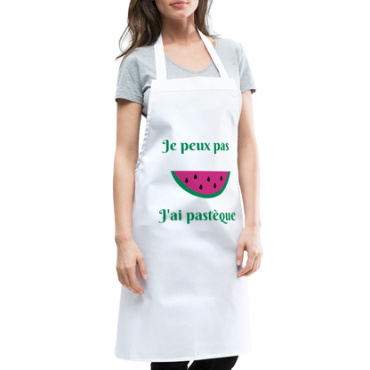 Tablier de cuisine - Je peux pas j'ai pastèque - blanc