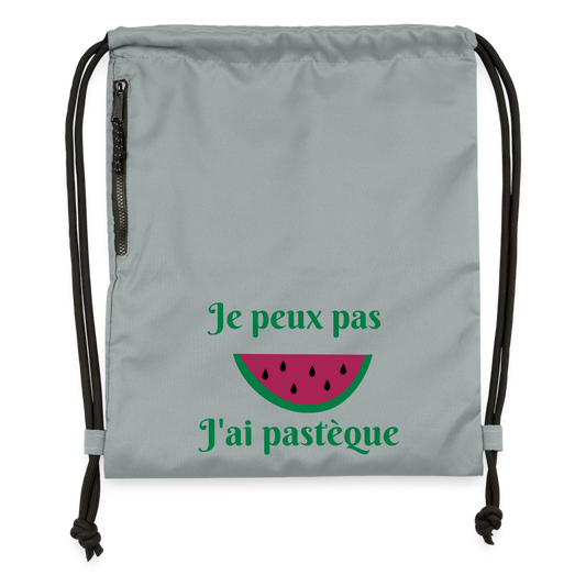 Sac à cordon - Je peux pas j'ai pastèque - gris fer délavé