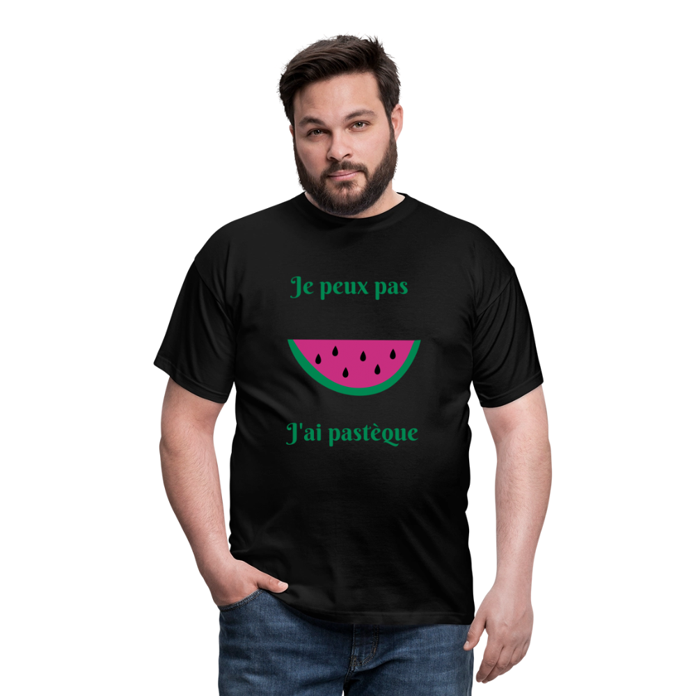 T-shirt Homme - Je peux pas j'ai pastèque - noir