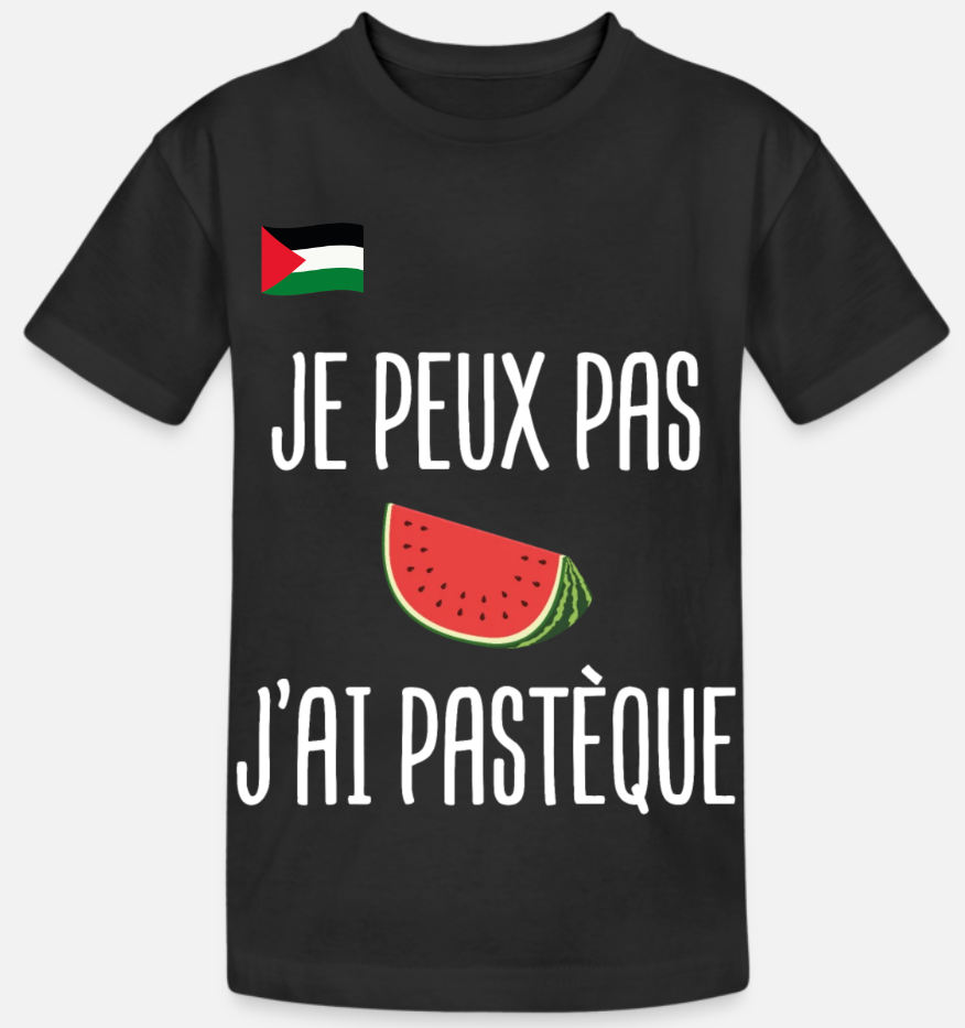 Tee shirt Palestine je peux pas, j'ai pastèque