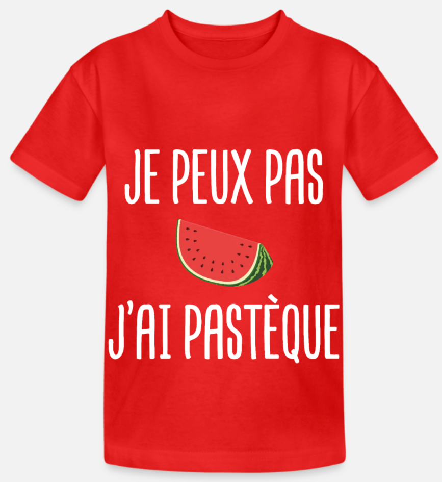 Tee shirt Palestine je peux pas, j'ai pastèque