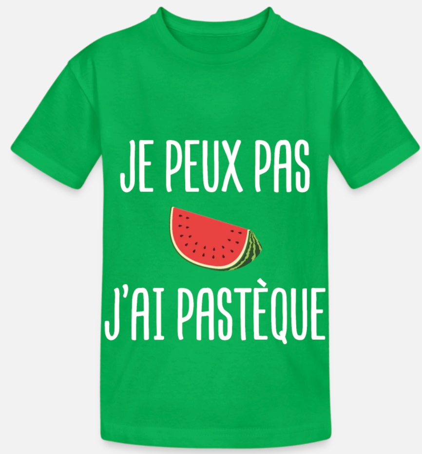 Tee shirt Palestine je peux pas, j'ai pastèque