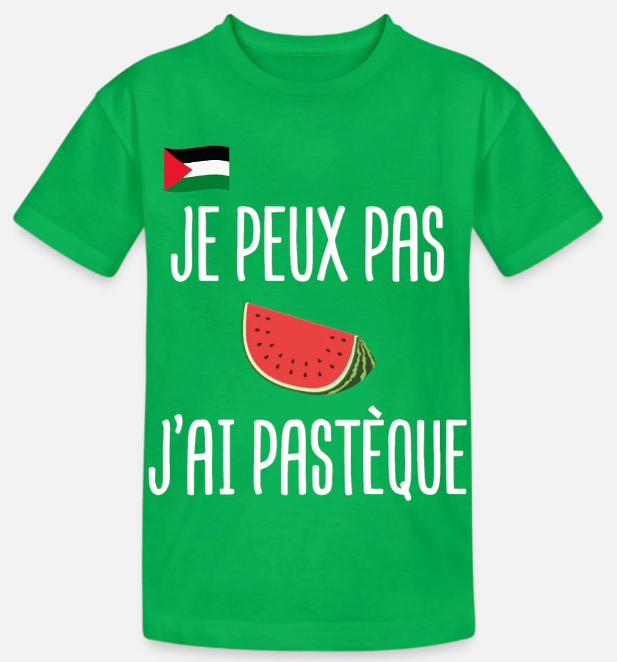 Tee shirt Palestine je peux pas, j'ai pastèque